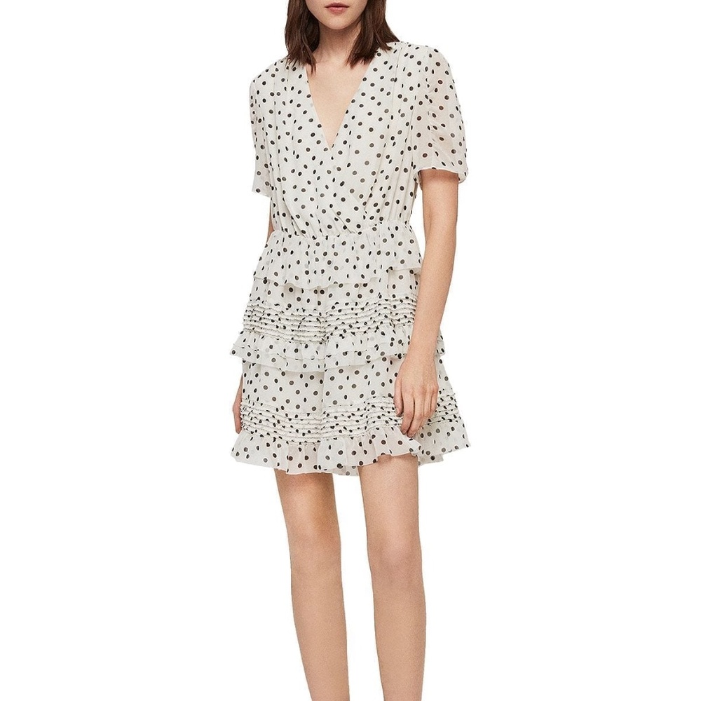 All SAINTS polka dot ruffle mini dress. Size 4
